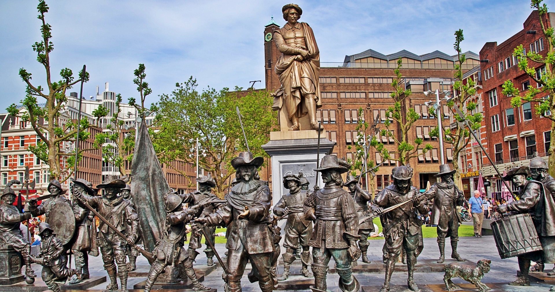 Rembrandt Square in the centre of Amsterdam