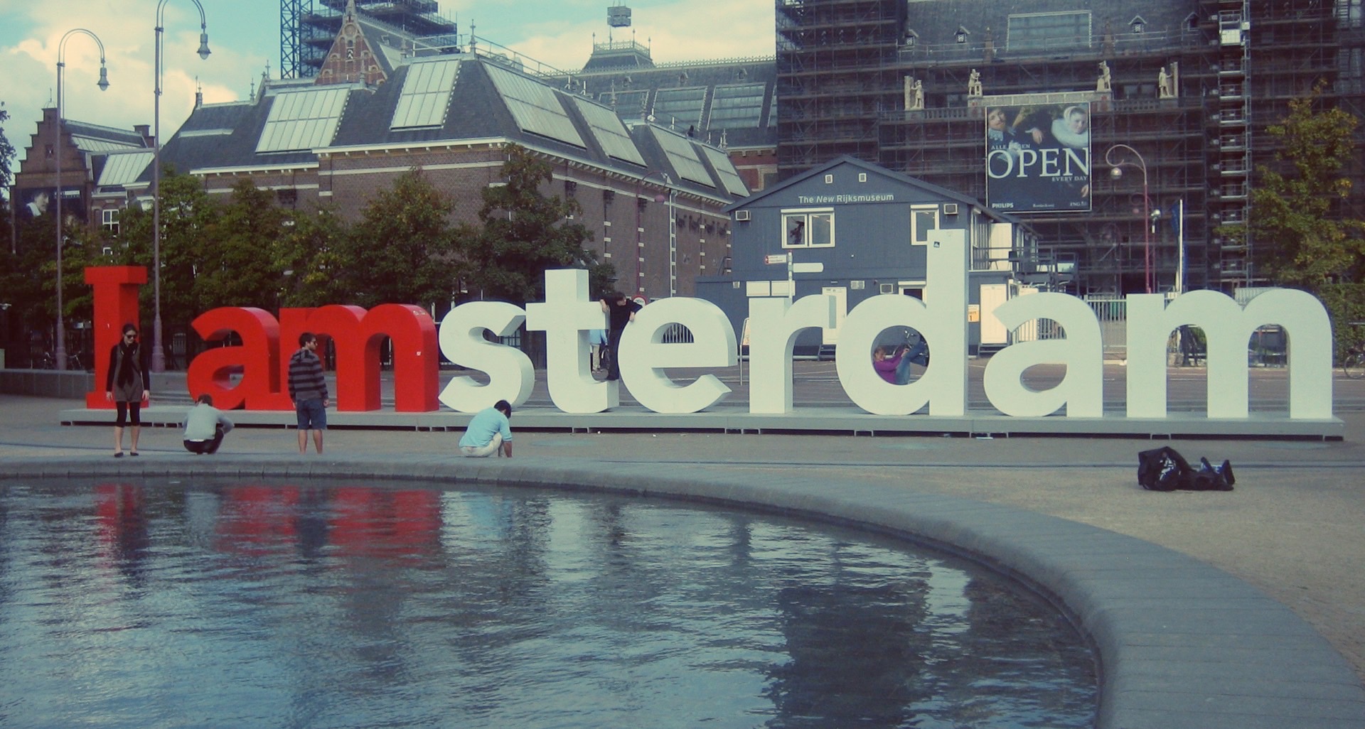 Amsterdam canal at dusk